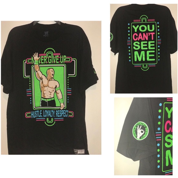 WWE John Cena Never Give Up Neon T-Shirt - Picture 1 of 5